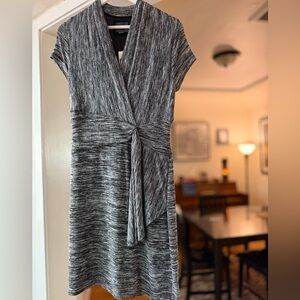 Maeve Charcoal Wrap Midi Dress